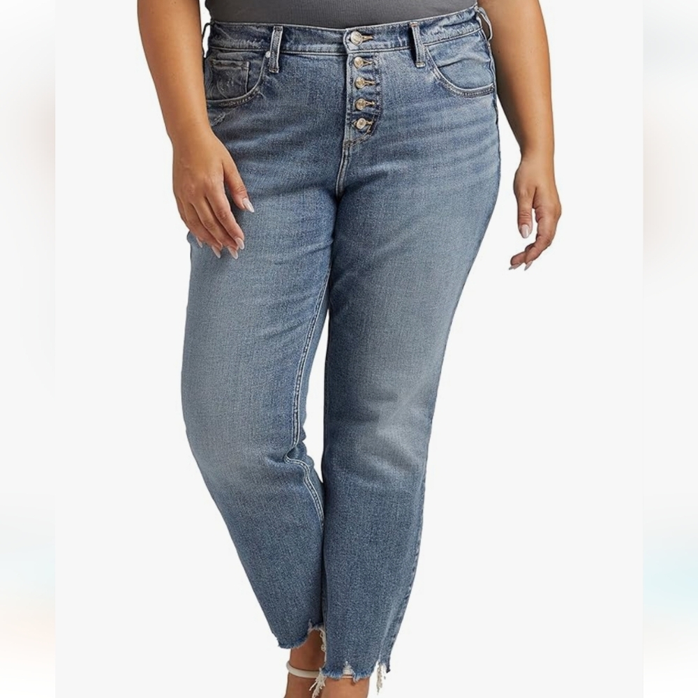 Silver Jeans Co Beau Button Fly Boyfriend Fit Denim Jeans